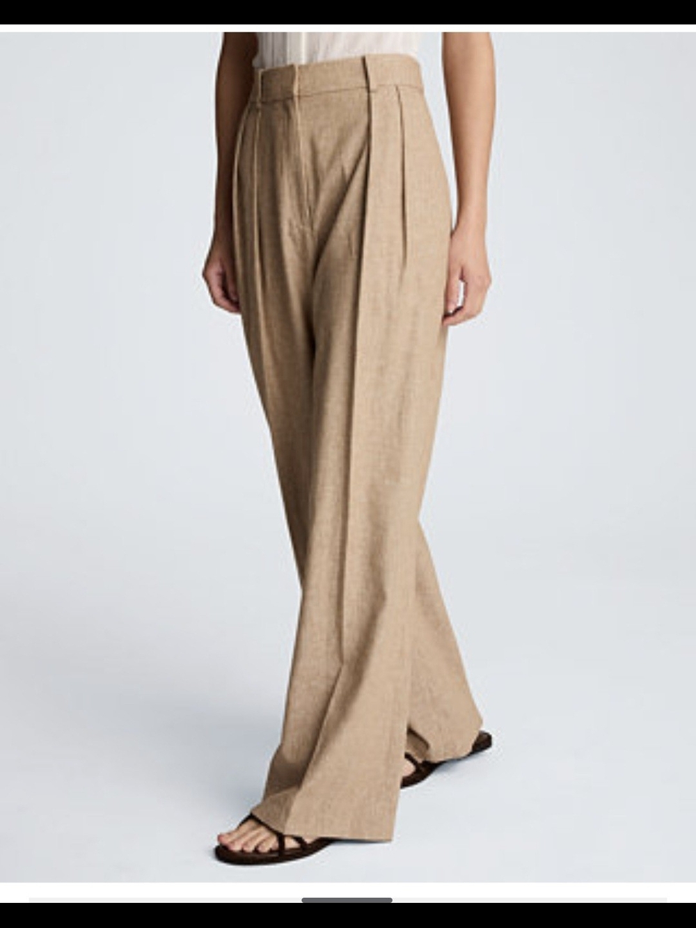 Kenneth Cole High Rise Boyfriend Double Pleat Wide Leg Pants NWT $129